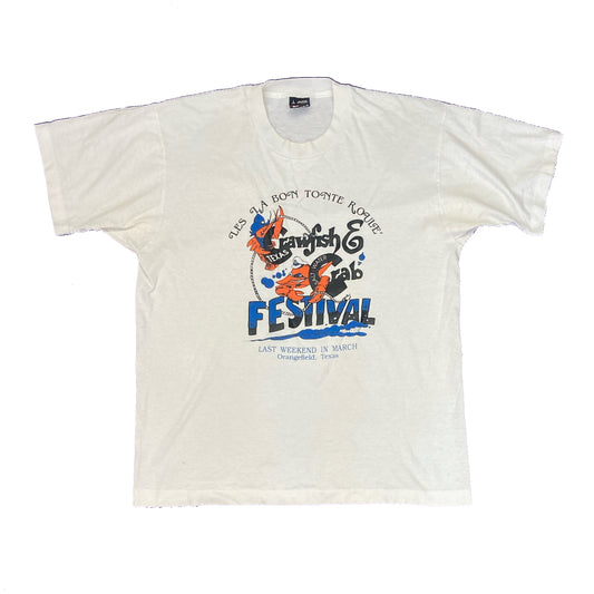 Vintage 90s Texas crawfish & crab festival single stitch t-shirt size large