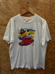 Vintage 92 Spindletop Rod Run souvenir single stitch white t-shirt size XL
