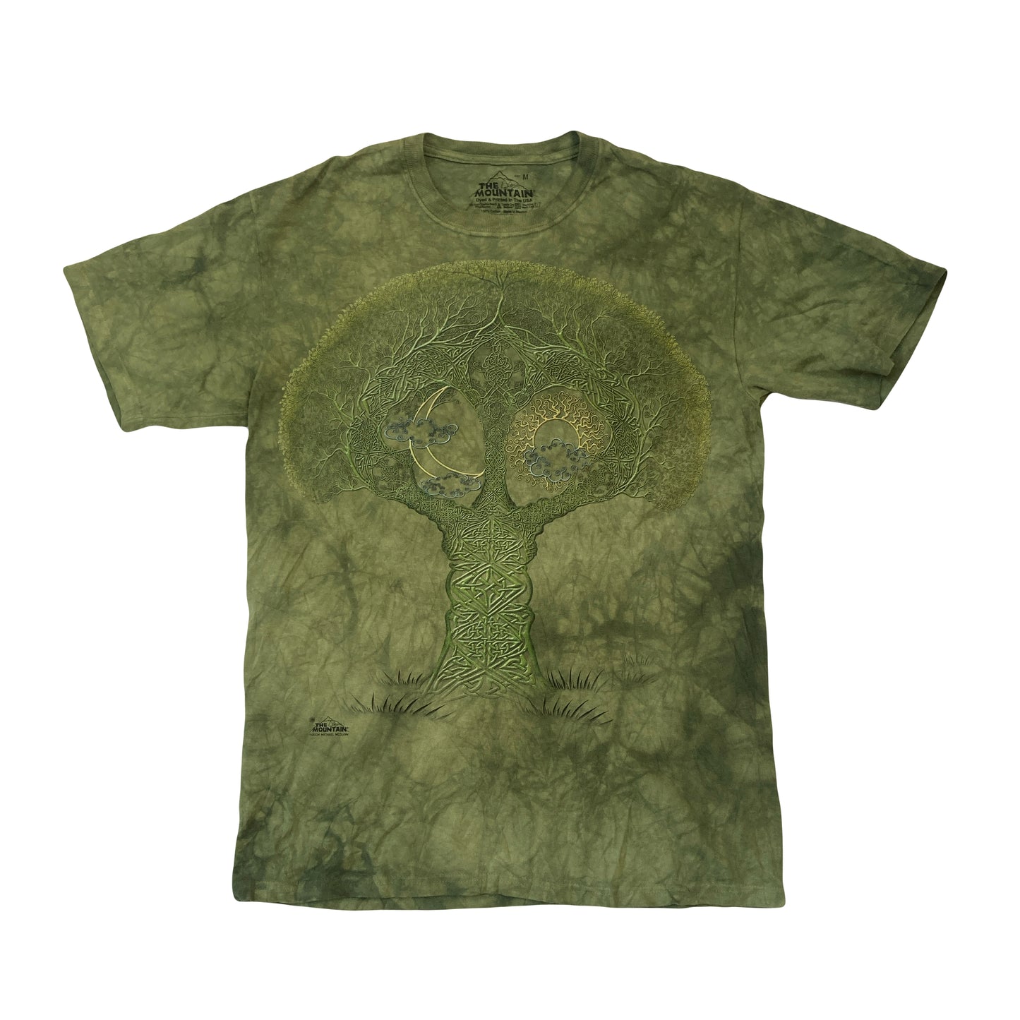 Vintage 90s The Mountain USA grungy green wisdom tree tie dye t-shirt size M