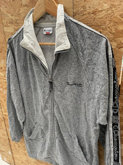 Champion Grey Full Zip Track Jacket Logo Tape Size XL