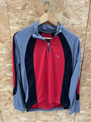 Crane Sport Men's L Red Black Grey Long Sleeve Cycling Jersey Shirt