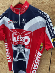Alessio Alloy Wheels De Rosa Cycling Jersey Short Sleeve Red Blue Men's Size M