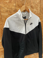 Nike Color Block Track Jacket Full Zip White Black Men's Size M