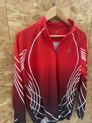 Crane Sport Men's Red Cycling Jersey Size M Long Sleeve Zip Up