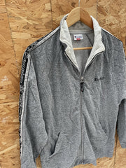 Champion Grey Full Zip Track Jacket Logo Tape Size XL