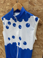 Ciclo Sport Men's Blue White Bubble Print Sleeveless Cycling Jersey Vest Size M