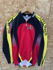 Vintage RC-Rech Cycling Jersey Long Sleeve Red Black Yellow Men's Size L