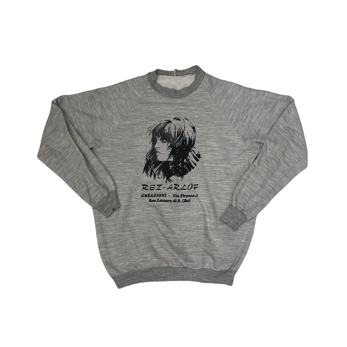 Vintage 80s Rez-Arlof Italian Graphic Sweatshirt Crewneck Grey Size XL