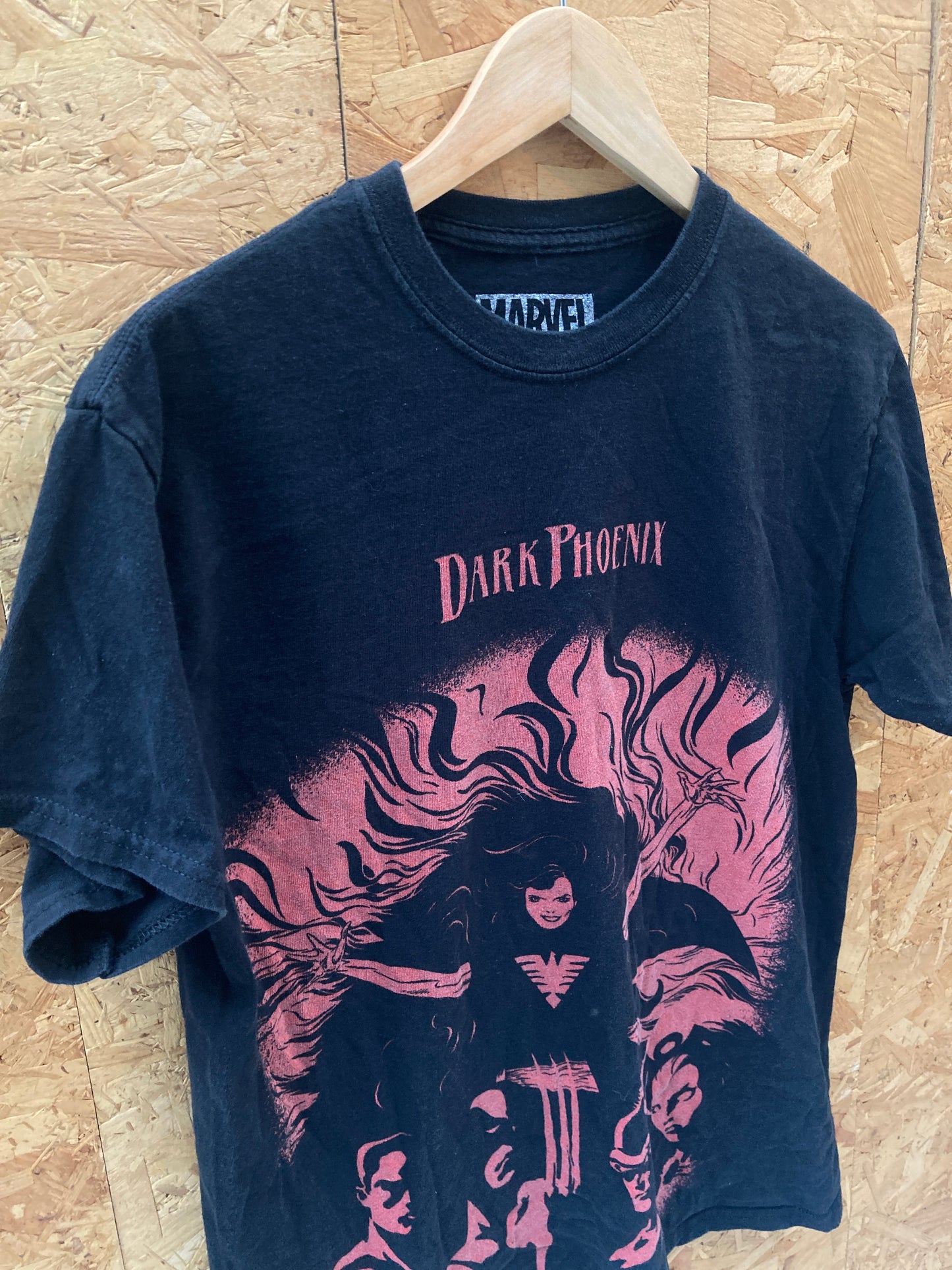 Vintage Y2K Marvel Dark Phoenix mens black red t-shirt size medium