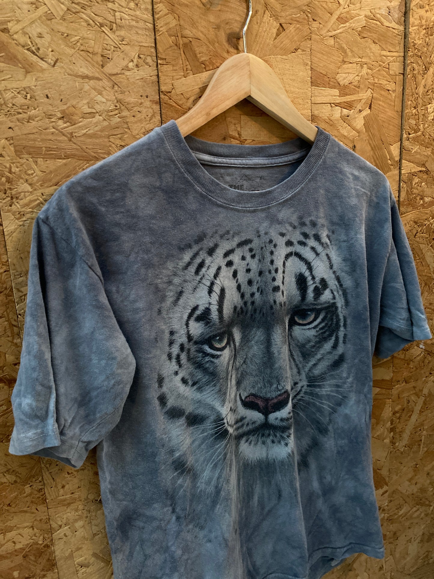 Vintage 90s grey tie dye white snow tiger The Mountain t-shirt size youth XL