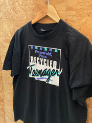 Vintage 90s funny im not a teenager souvenir single stitch black t-shirt size XL