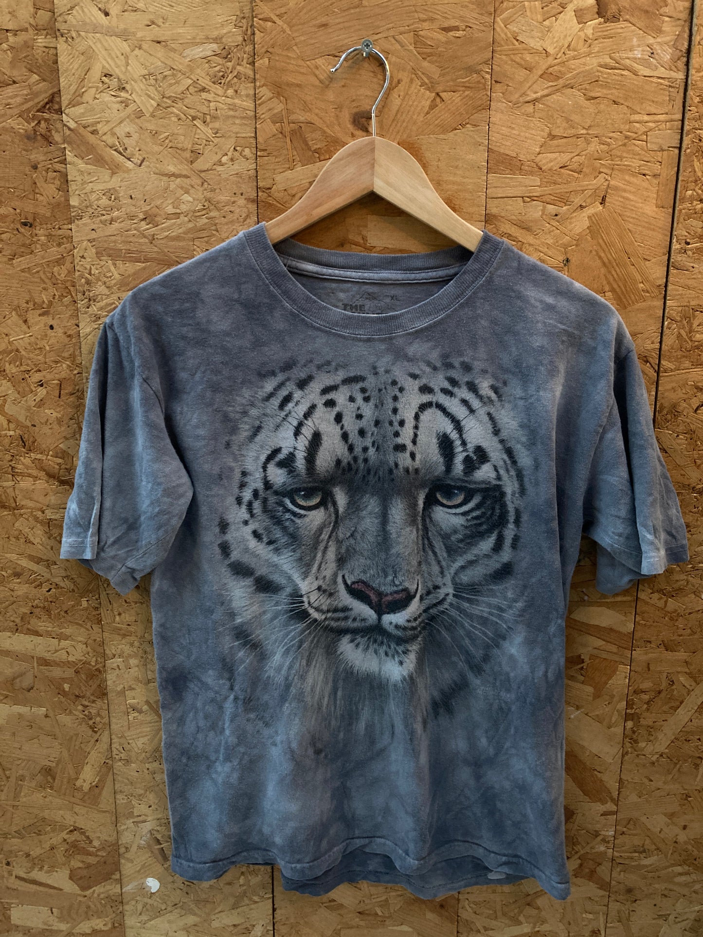 Vintage 90s grey tie dye white snow tiger The Mountain t-shirt size youth XL