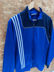 Adidas Track Jacket Blue White 3-Stripes Full Zip Men's Size M