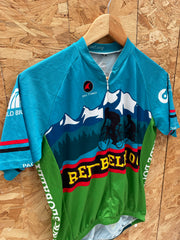 Pactimo Red-Bell 100 Cycling Jersey Short Sleeve Blue Green Size S