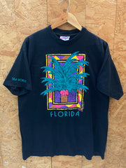 Vintage 90s Florida Seaworld Jana artwork graphic souvenir black t-shirt size XL