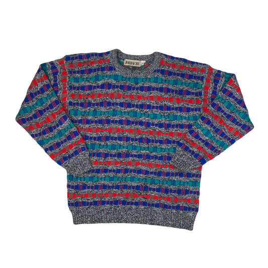 Vintage 90s blue red grey green coogi style jumper size size XL by Jordache