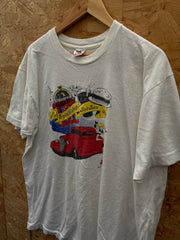 Vintage 92 Spindletop Rod Run souvenir single stitch white t-shirt size XL