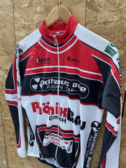 Radhaus Aue Racing Team Cycling Jersey Long Sleeve Red White Black Size M