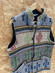 Vintage Handicrafts Geometric Boho Pattern Woven Vest Men's Size M