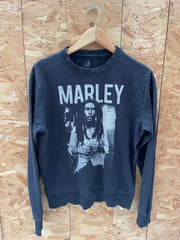 ZION Bob Marley Graphic Sweatshirt Crewneck Pullover Black Size M