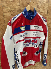 Vintage O.M.R.S. Cycling Race Event Jersey Jacket Red White Blue Size M