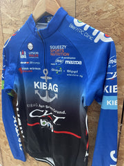 Vintage Kibag Cycling Race Jersey Blue Black Gradient Long Sleeve Men's Size S