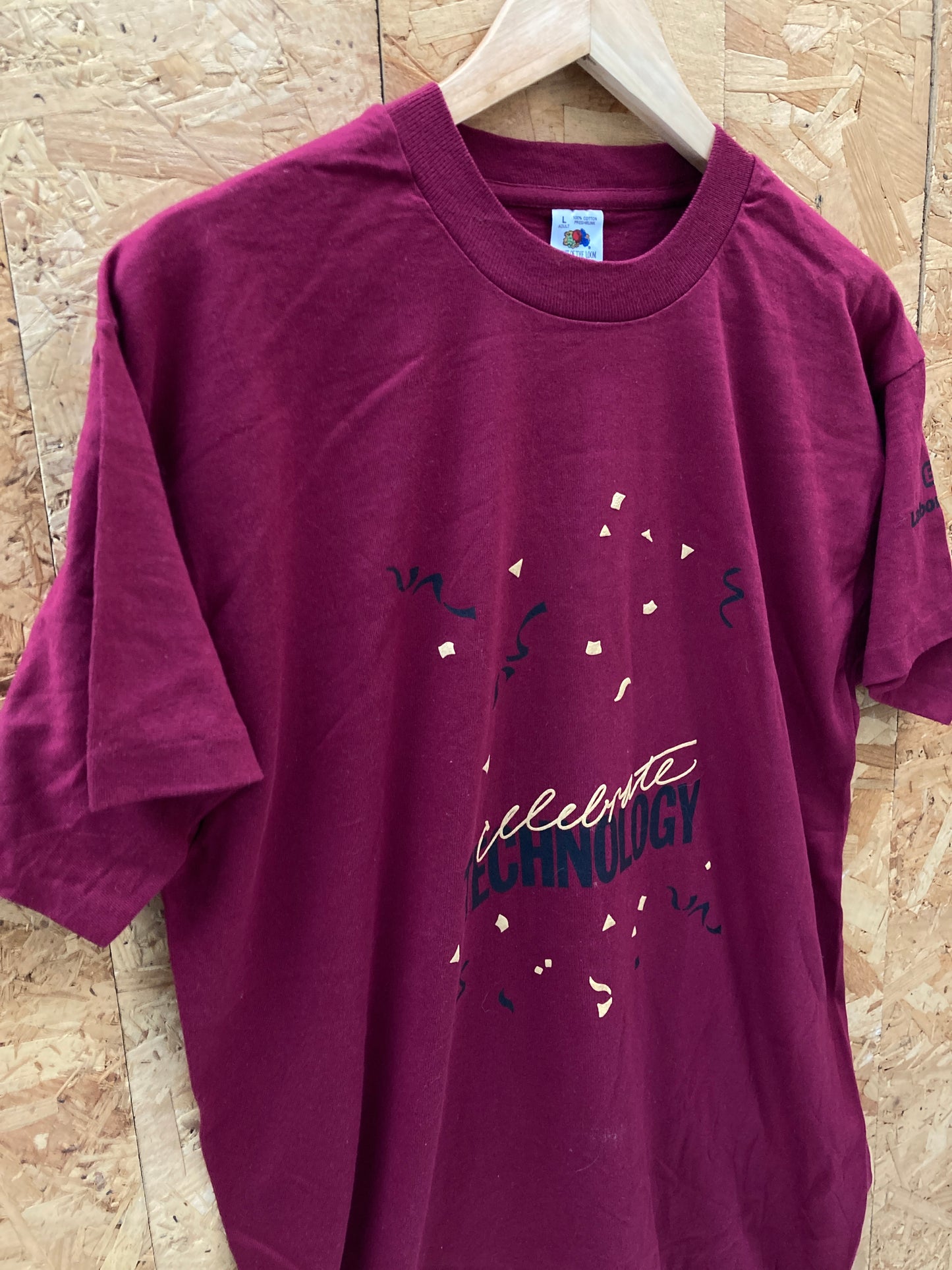 Vintage 90s Celebrate Technology maroon single stitch promo t-shirt size large