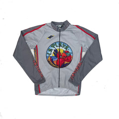 Ellegi Cycling Jersey Men's M Gray Red Long Sleeve La Playa Solarium Bike Shirt