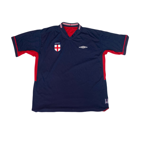 Vintage 16' England away kit muted low key navy red football size XXL by Umbro