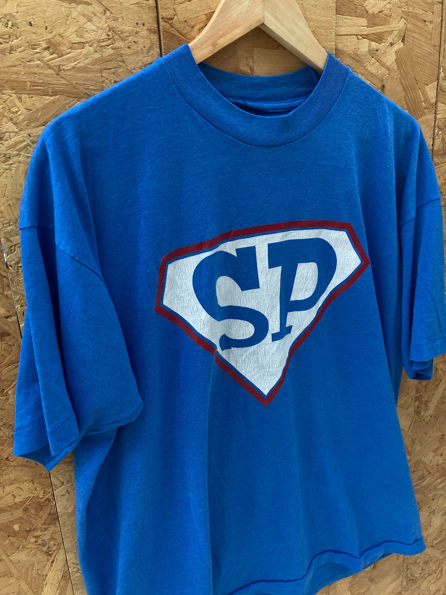 Vintage 90s Super Pal Ice blue & red single stitch souvenir t-shirt size large