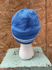 Vintage 70s Italian Montepertico Blue Knit Cycling Cap Hat