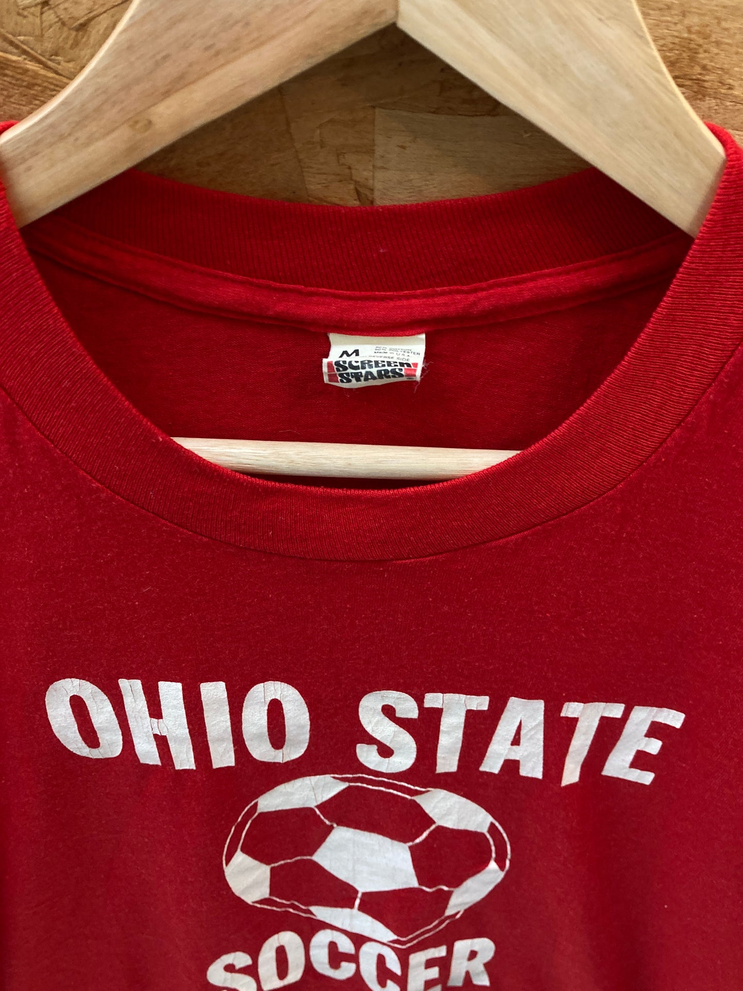 Vintage 80s Ohio State Soccer red souvenir single stitch t-shirt size medium