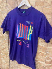 Vintage 90s Jump hope for heart  USA marathon souvenir quirky purple single stitch t-shirt size medi