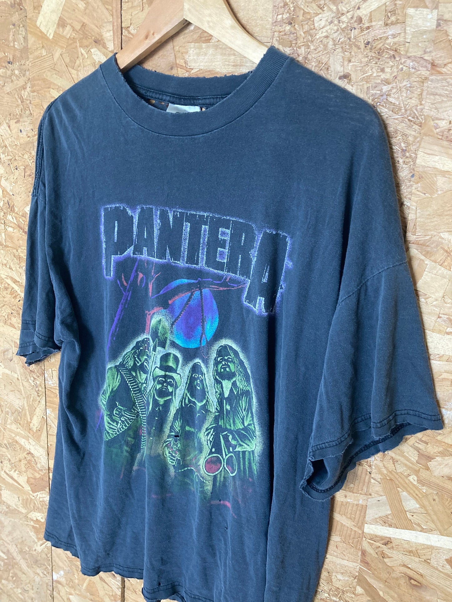 Vintage 90s thrashed Pantera double sided distressed band t shirt size XL