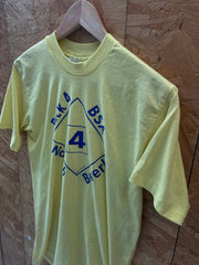 Vintage 90s yellow North Beverly quirky promo single stitch t-shirt size medium