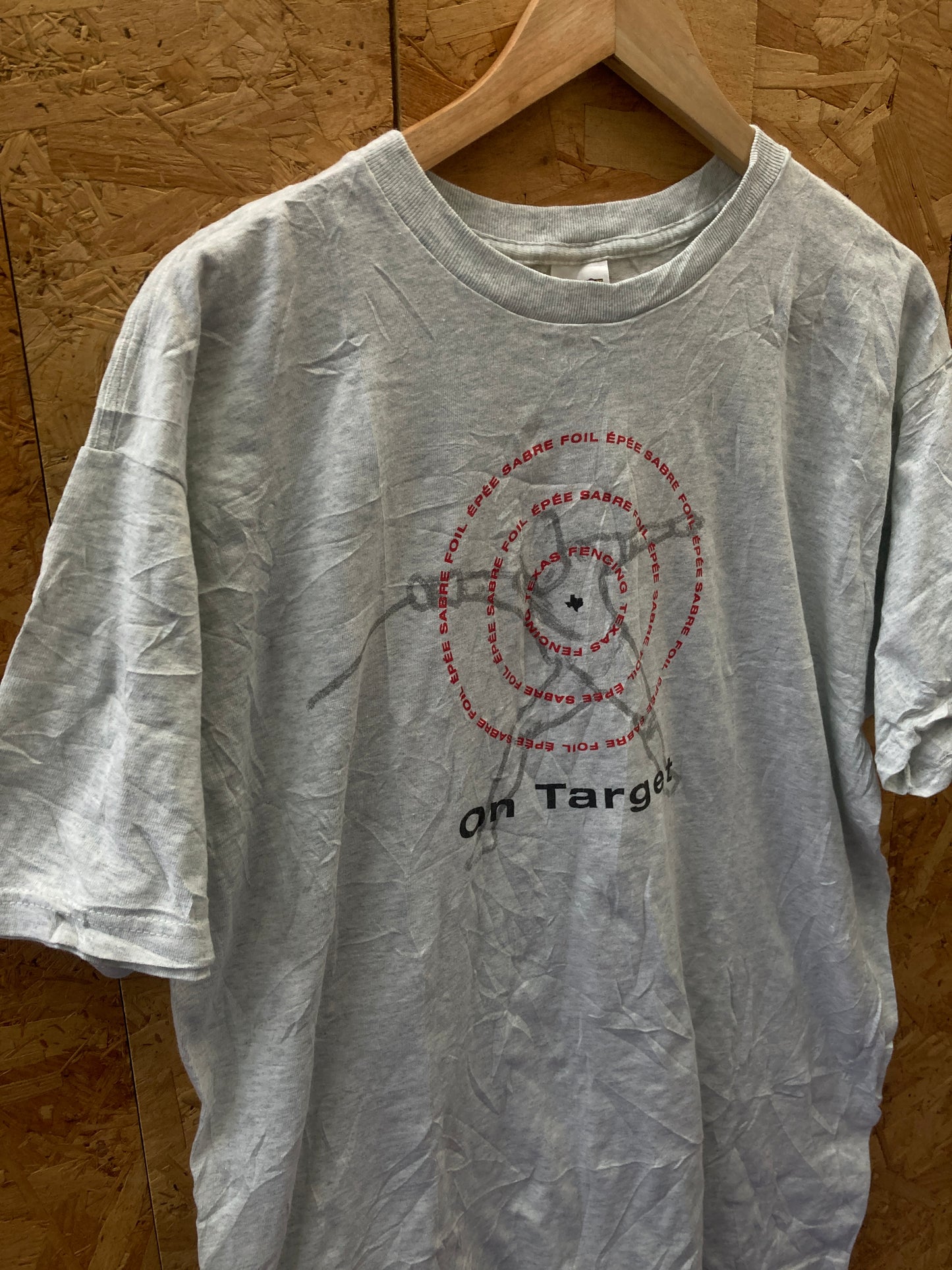 Vintage 90s Texas Fencing On Target souvenir grey single stitch t-shirt size XL