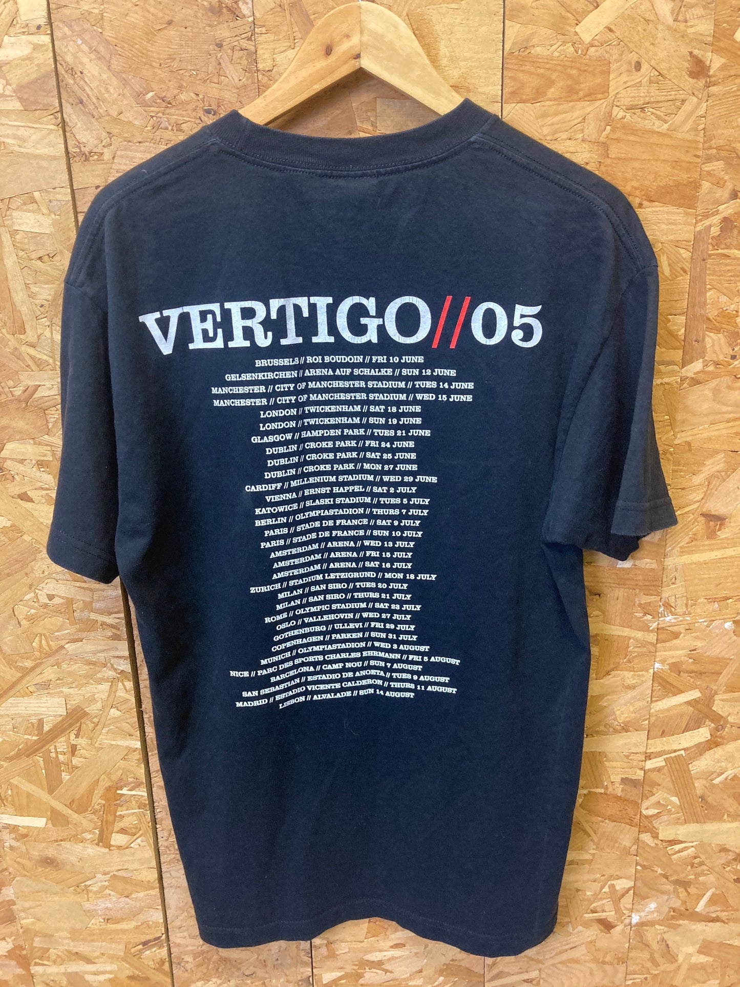 Vintage U2 Vertigo Tour 05 band double side print t shirt size large