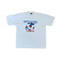 Vintage 90s Single Stitch Soccer Champions T-Shirt White Size XL Graphic Tee