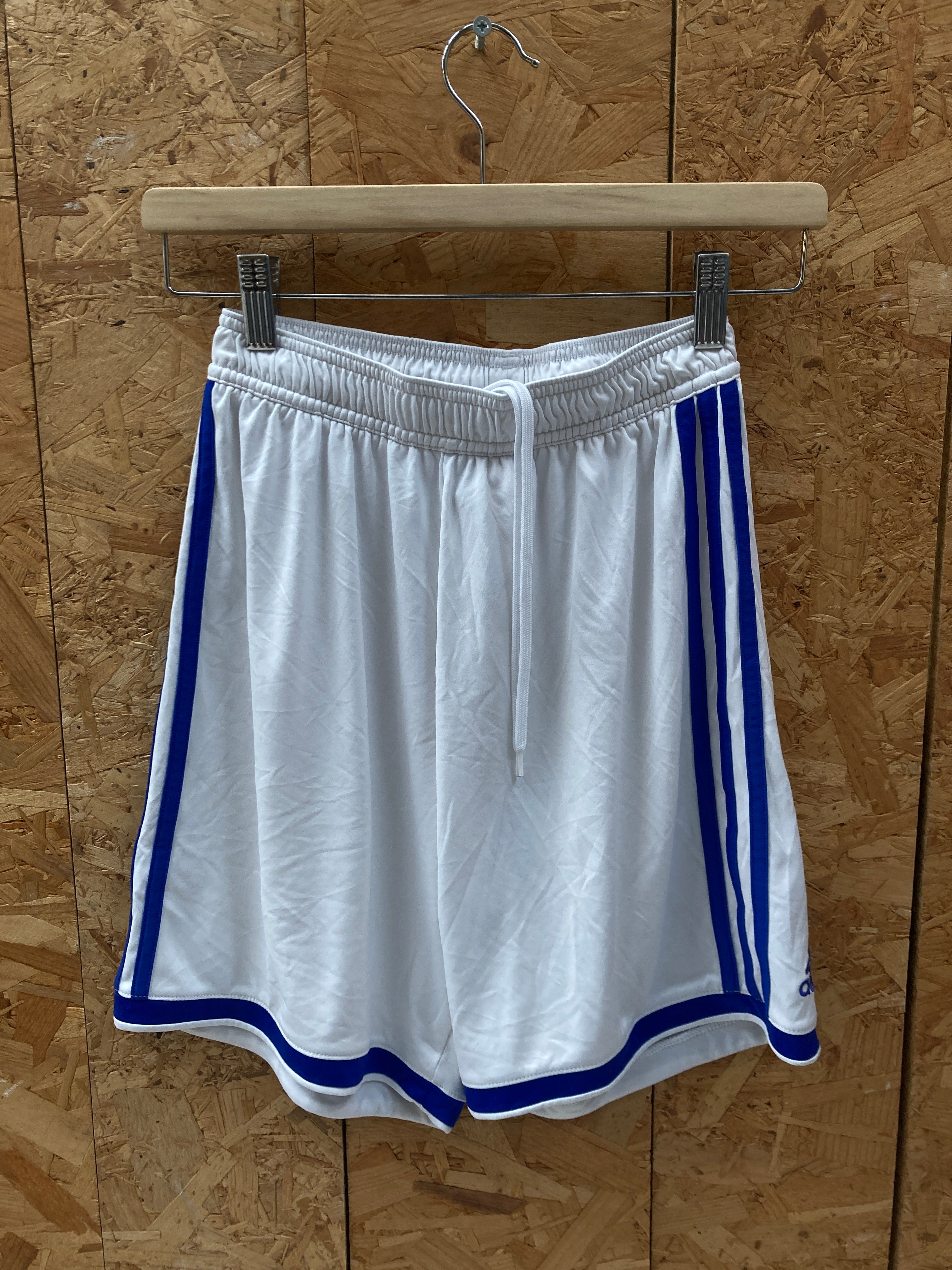 Vintage Y2K Adidas white blue stripe shorts size small