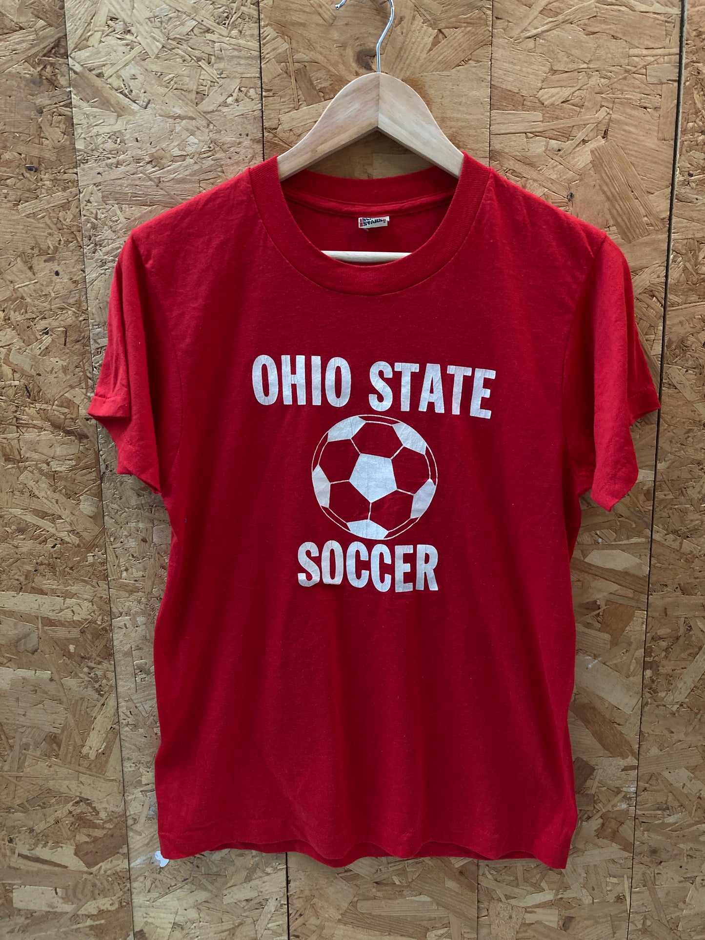 Vintage 80s Ohio State Soccer red souvenir single stitch t-shirt size medium