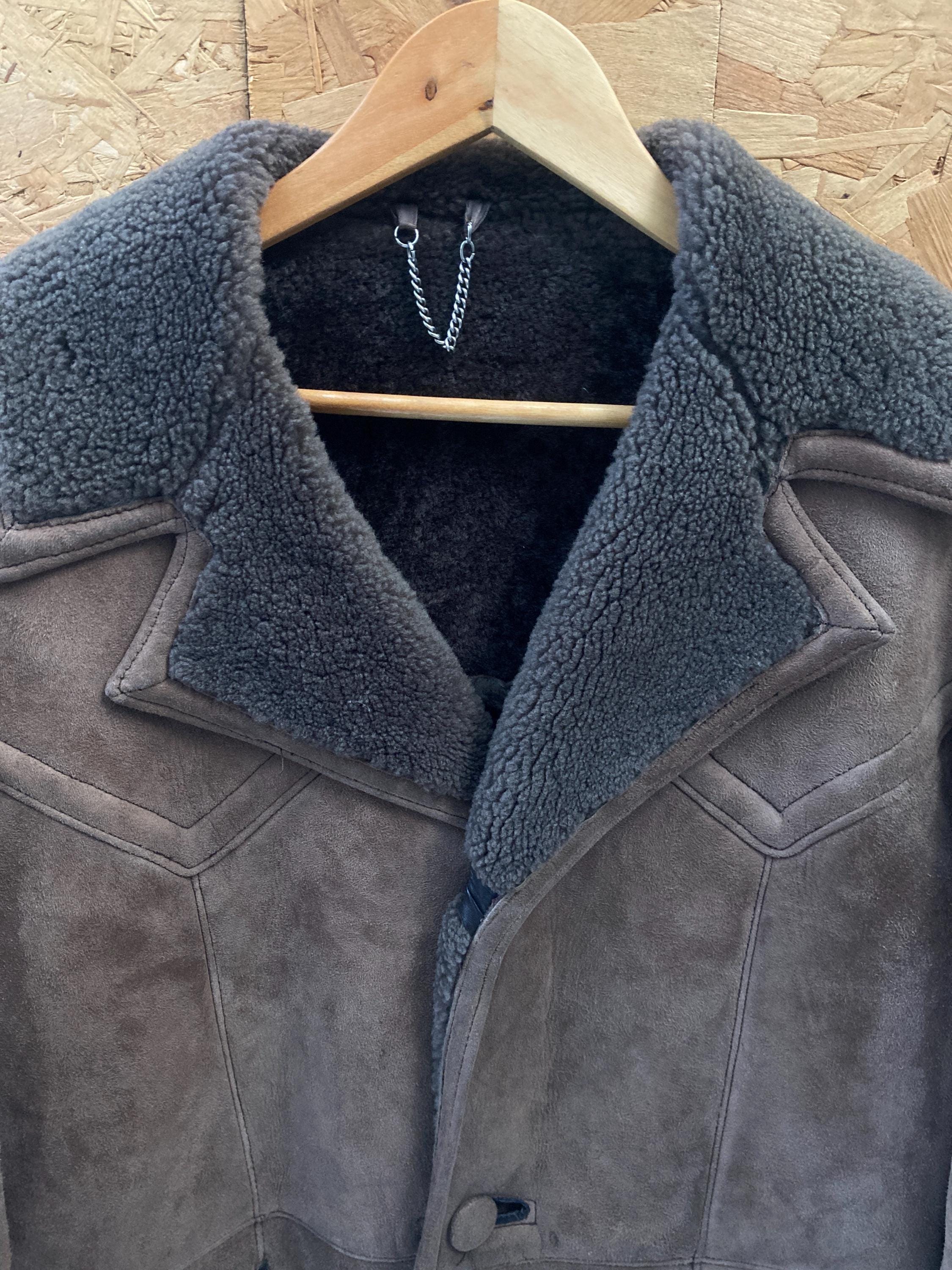Mens Vintage 70s Afghan Sheepskin Shearling coat size large 42 by Bailey’s of Glastonbury