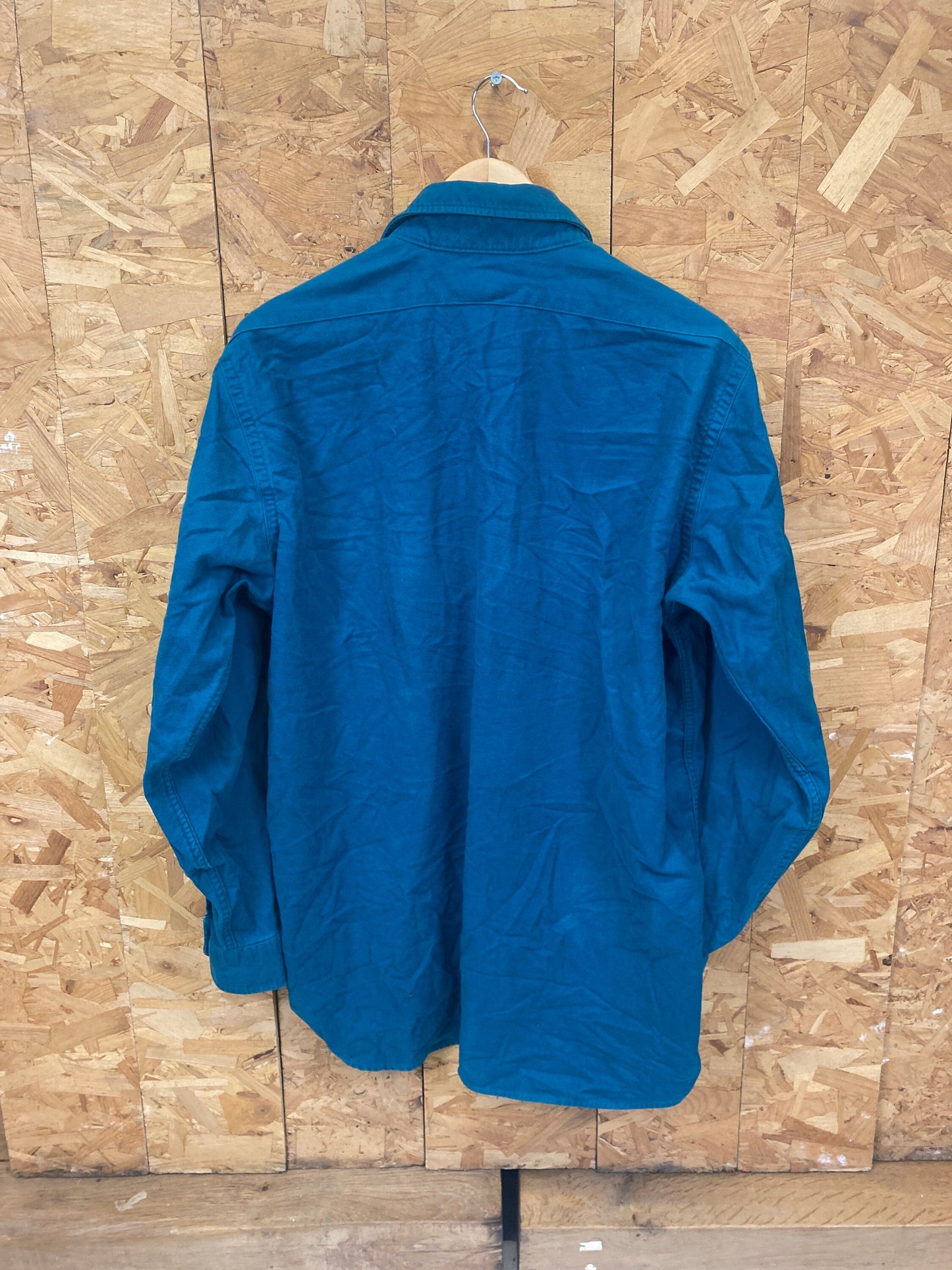 Vintage LL Bean turquoise soft chamois brushed cotton western hunting outerwear shirt oversized larg