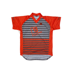 Giordana Cycling Jersey Men's S Orange Grey Striped Short Sleeve "VELOBUDE"
