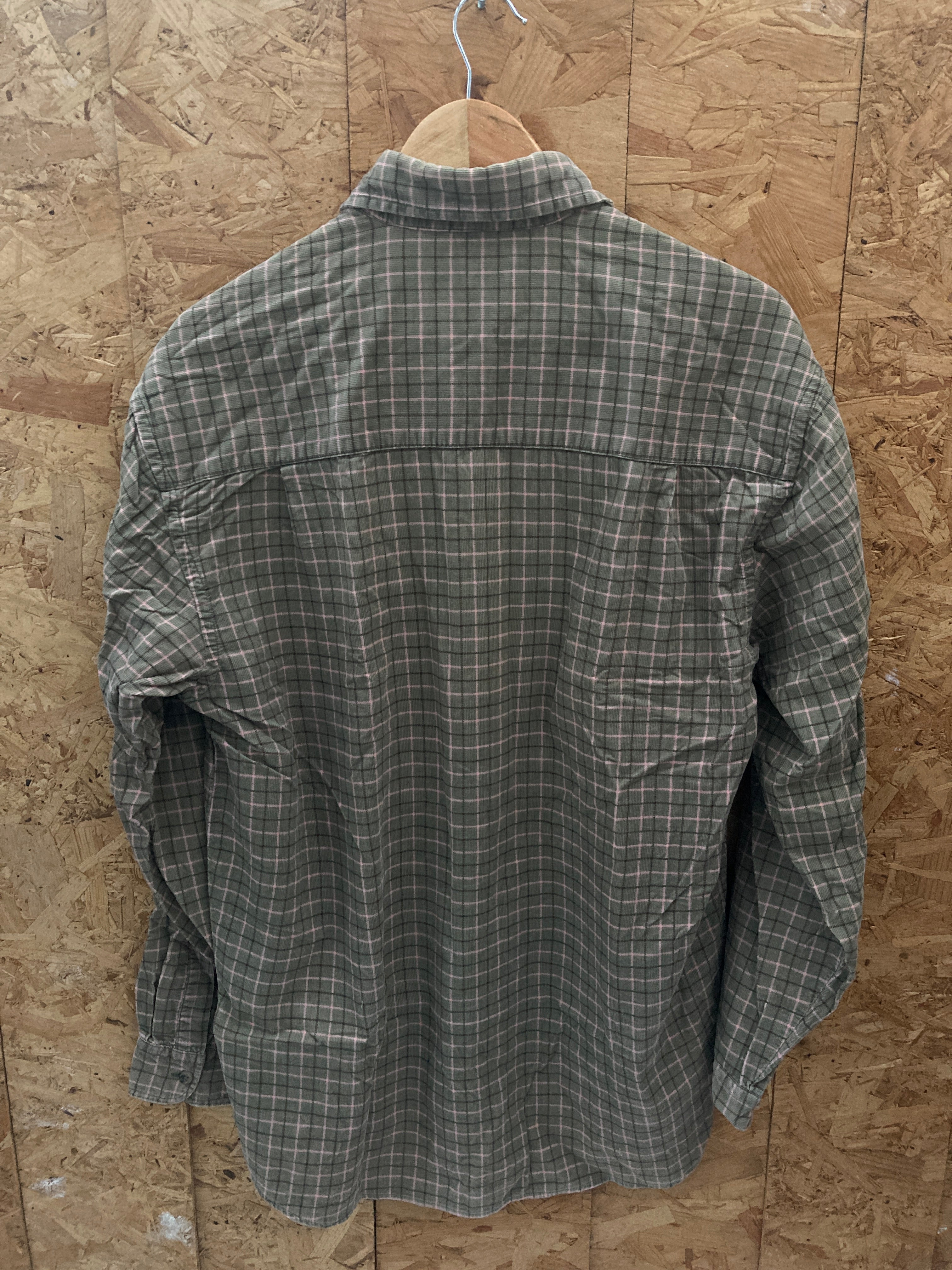 Vintage 90s green corduroy check long sleeve shirt size medium by Giorgio