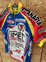 Vintage Anna Neri Cycling Jersey Simec Panaria Red Blue Yellow L'Eroica Size S