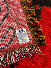 Vintage Elvis Presley Woven Throw Blanket Red Black 50" x 60" Northwest