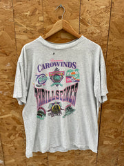 Vintage Carowinds Thrillseeker T-Shirt Gray XL Paramount Parks Retro 90s Tee