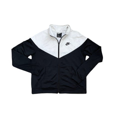 Nike Color Block Track Jacket Full Zip White Black Men's Size M