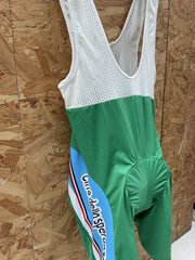 Vintage Mstina Cittadellasperanza Cycling Bib Shorts Green White Blue Size 7/XXL