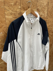 Vintage Y2K Adidas Clima365 Track Jacket White Navy Blue Men's Size L
